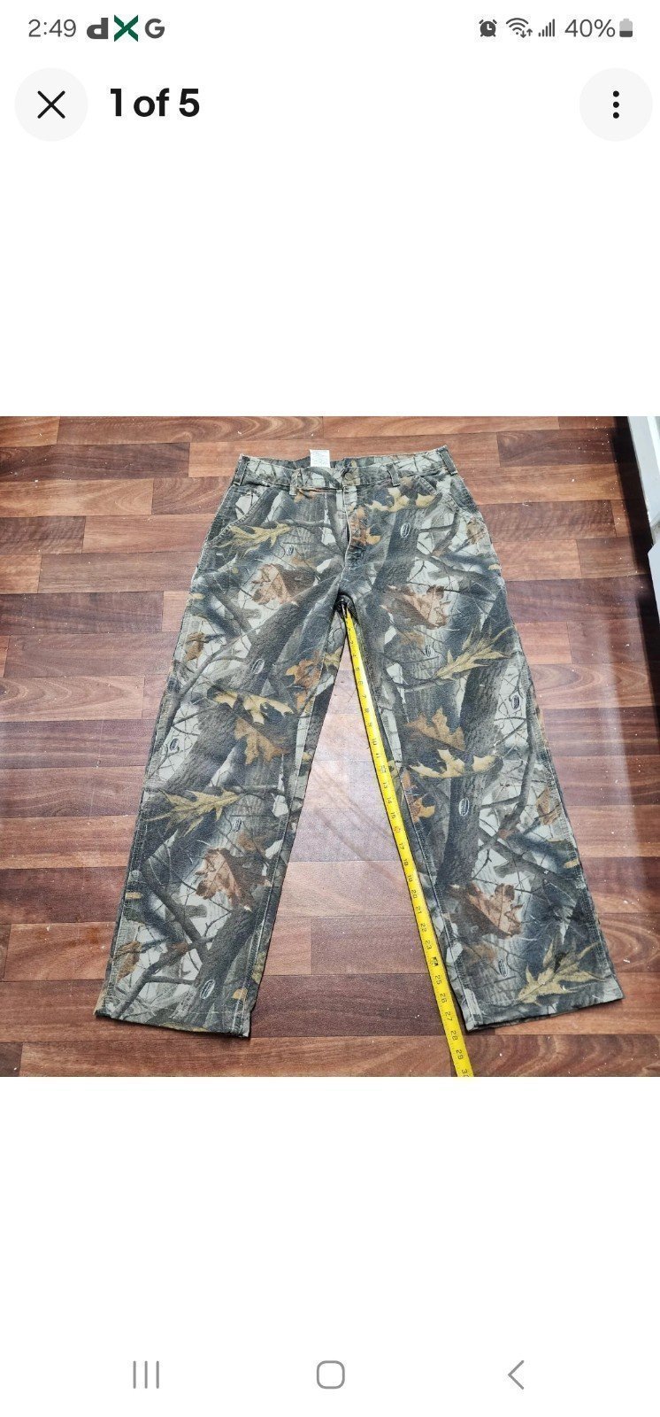 Carhartt Hardwoods Camo DUNGAREE Pants Measure 32x28