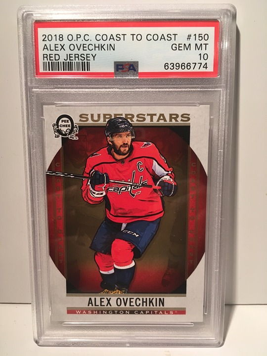 Alex Ovechkin 2018 O-Pee-Chee Coast to Coast #150 PSA 10 - Rare Encased Graded