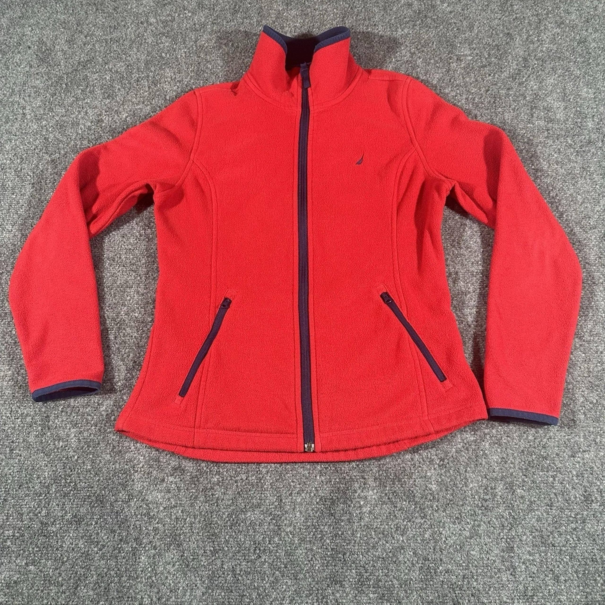 Nautica Full Zip Fleece Jacket Men's Size S Red