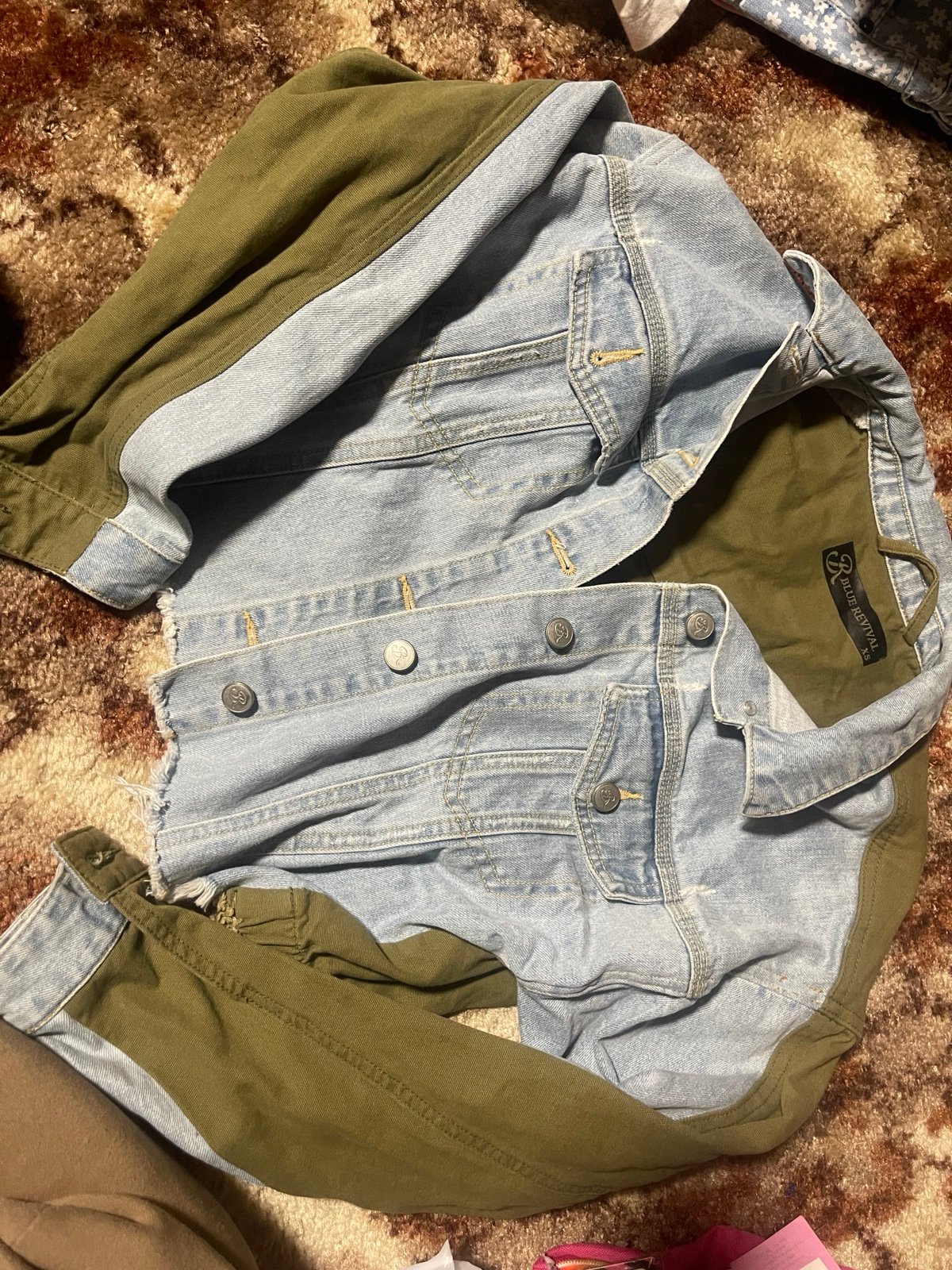 blue revival crop jean jacket