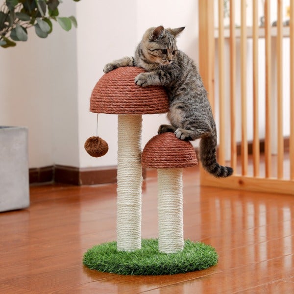 Cat Scratching Post Mushroom Claw Scratcher Natural Sisal Ropes