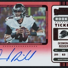 Desmond Ridder 2022 Panini Contenders #114 Red Zone Variation Rookie Ticket Auto