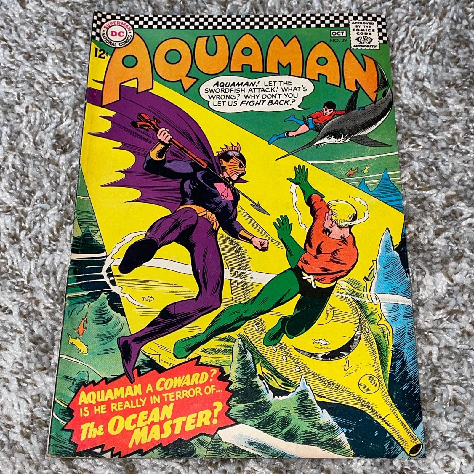 VINTAGE 1966 DC COMICS Aquaman 1st Ocean Master App Silver Age Comic #29