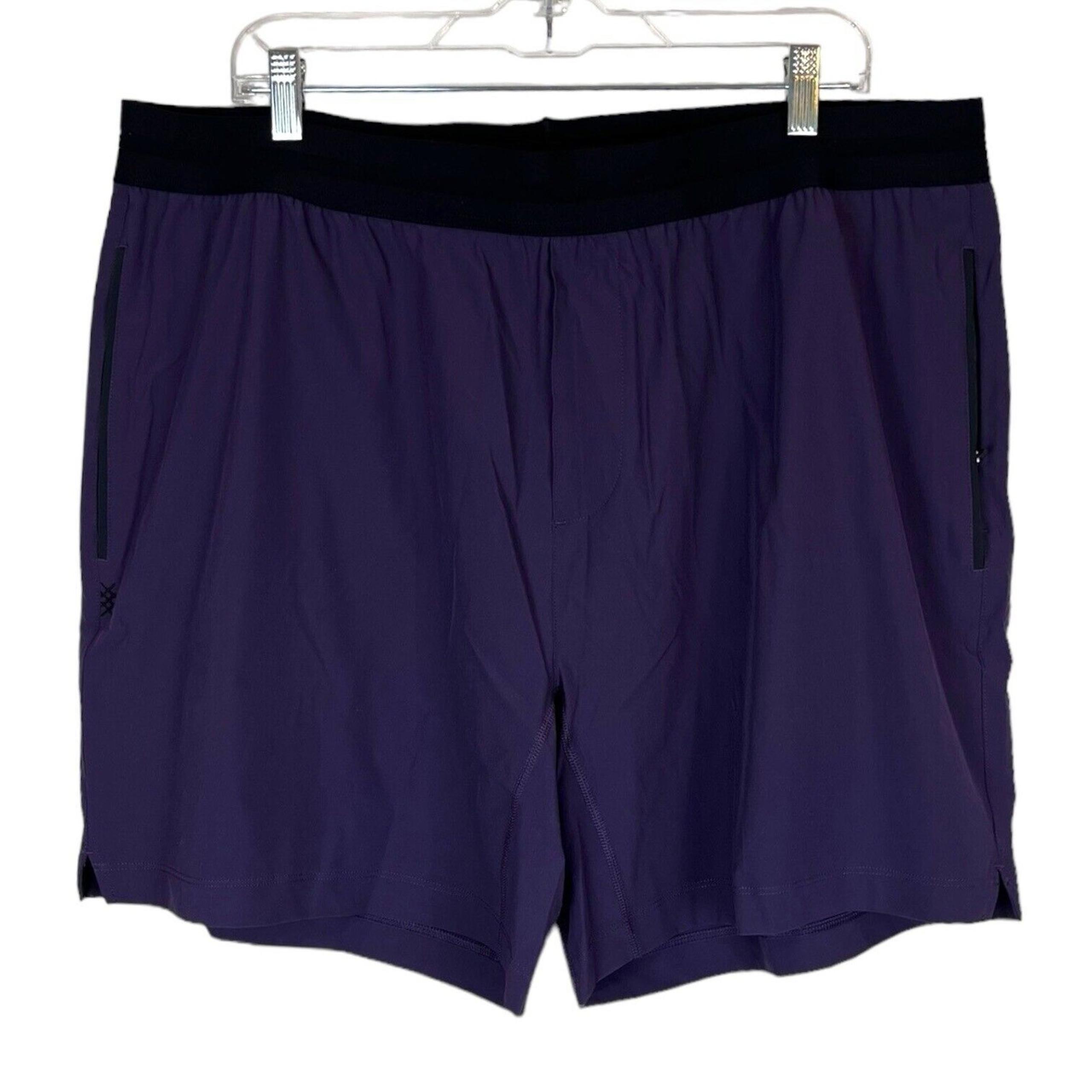 Men’s Rhone Mako Short Inlined 7” Inseam Stretch Anti-Odor Sz XXL 2XL Dk Purple