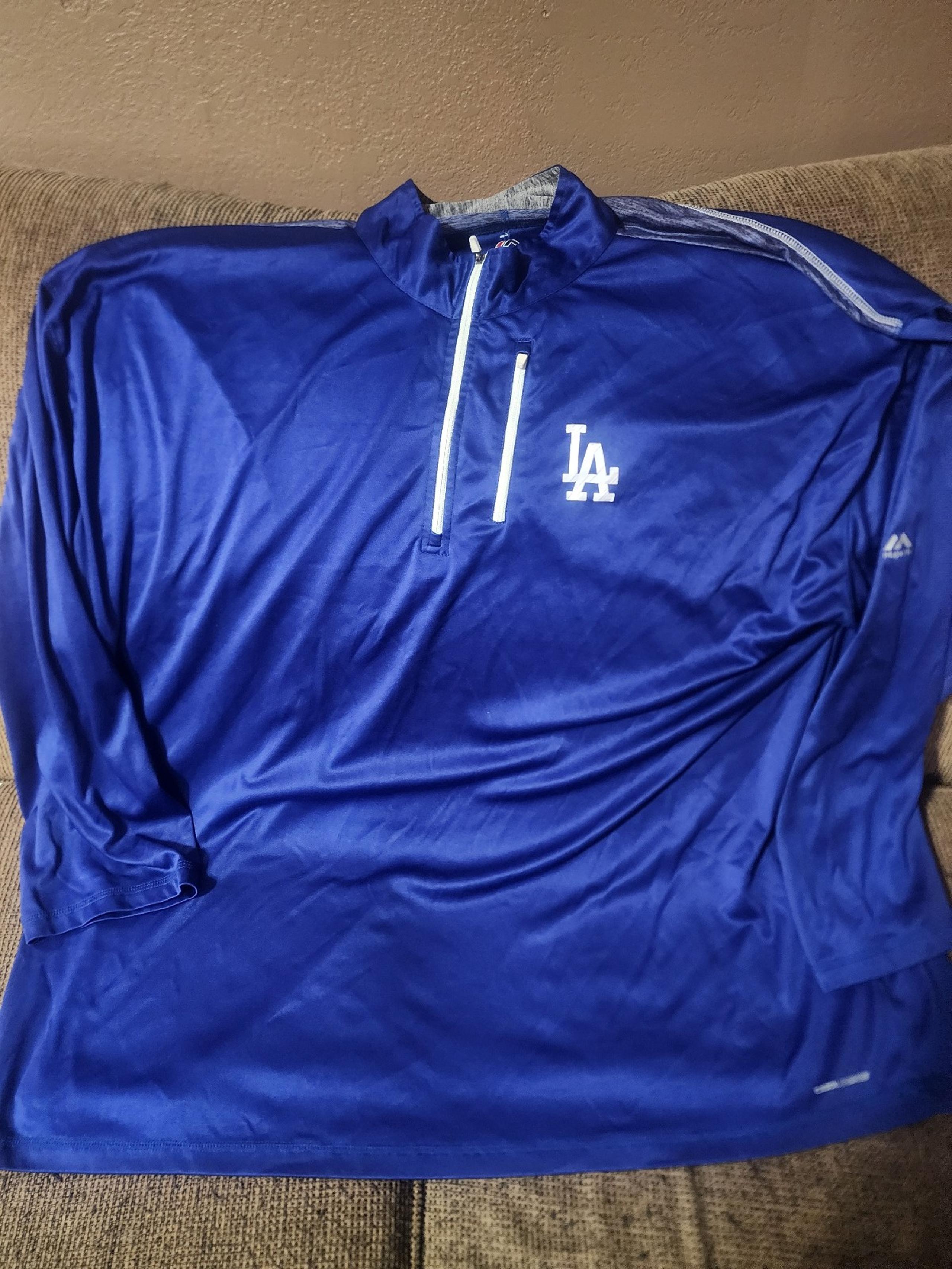 Men's Majestic Blue L.A Dogders  Quarter-Zip jacket Sz.4xL