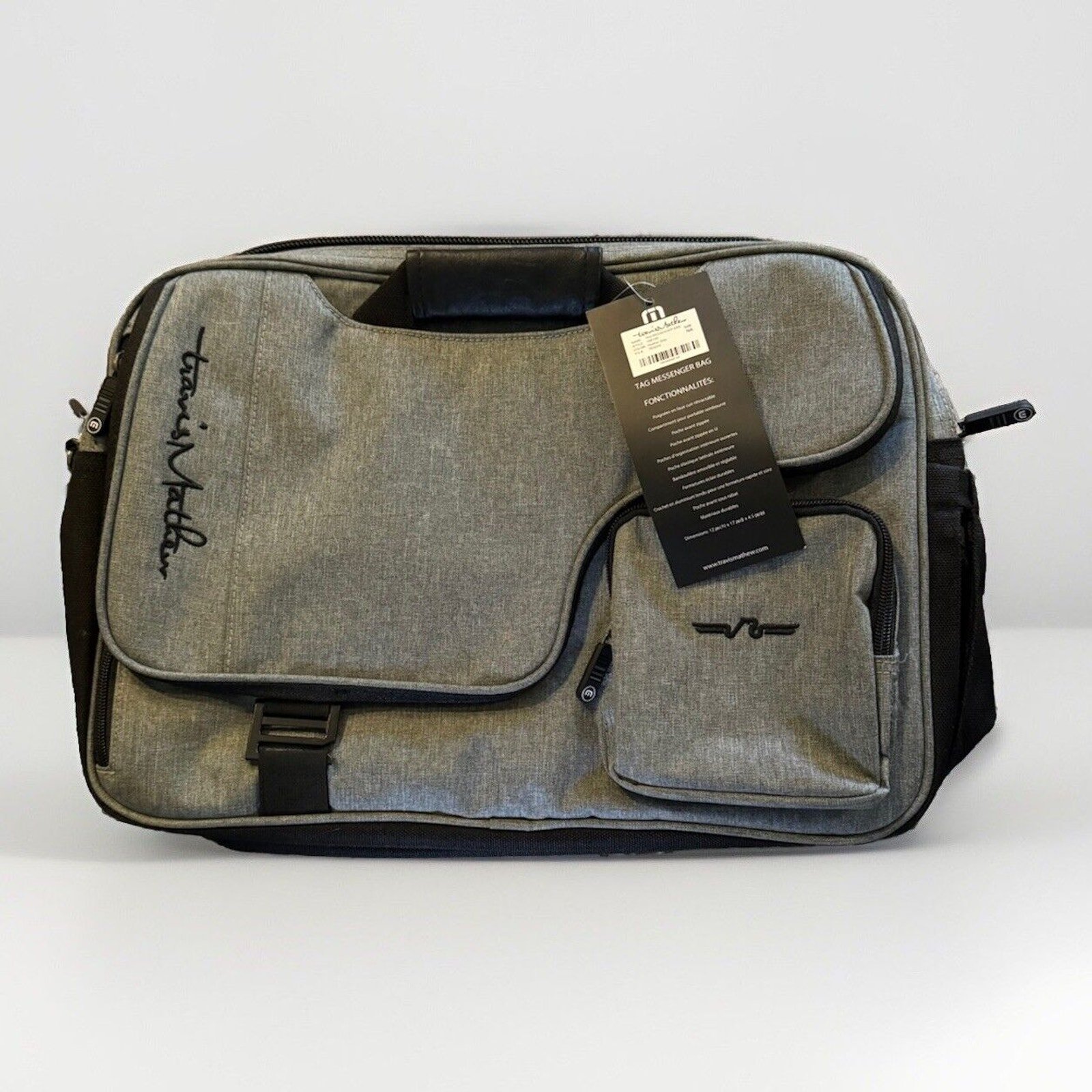 NEW Travis Matthew Tag Messenger Bag! Laptop Tote Briefcase Sleeve Gray! NWT