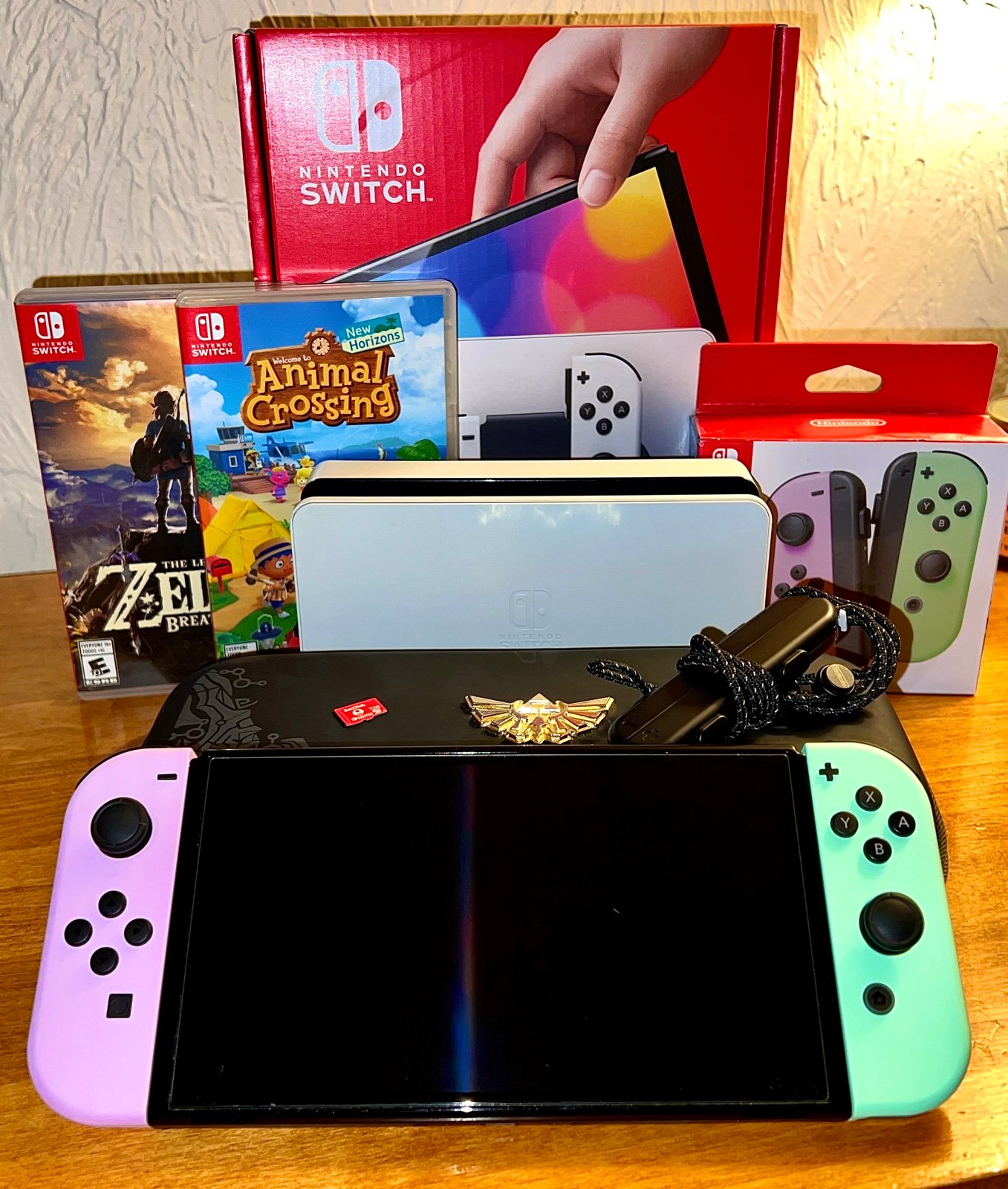 Nintendo Switch OLED Model with Pastel Joycons