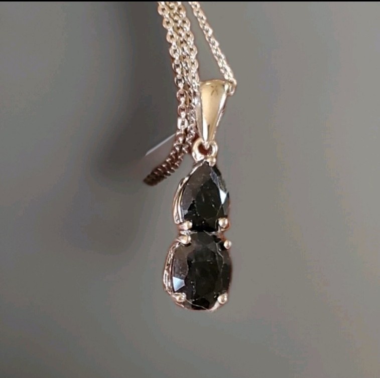 Midnight Sapphire Pendant Necklace 3ctw, Platinum Plated Sterling Silver