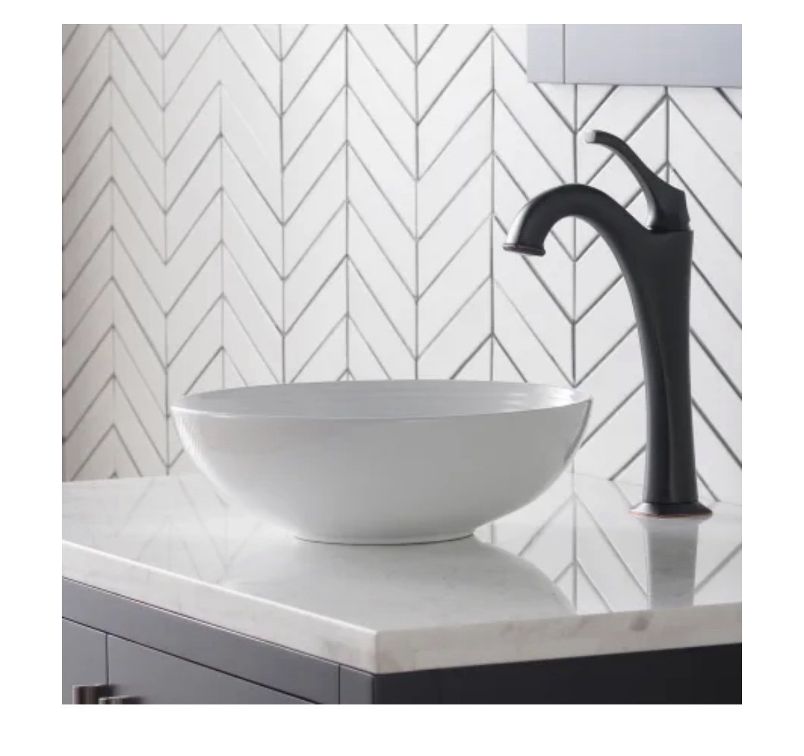 Kraus Round Ceramic Vessel Sink - White - *New*