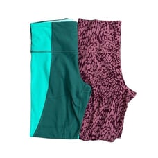 Bundle Athleta Elation Asym Salutation Stash Tight Green Pink Small