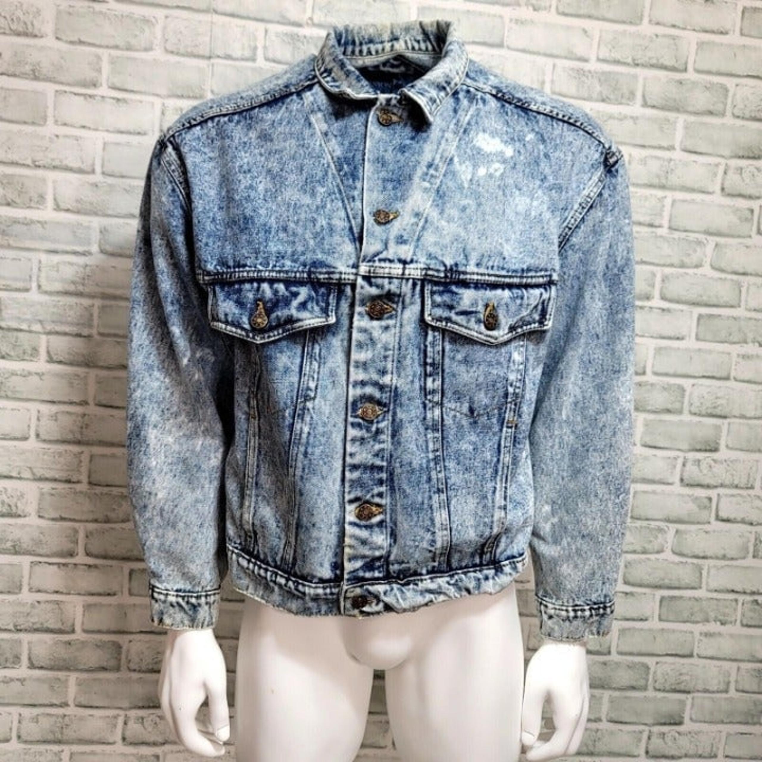 Vintage 90s Canyon River Blues Size L Acid Wash Denim Jean Jacket