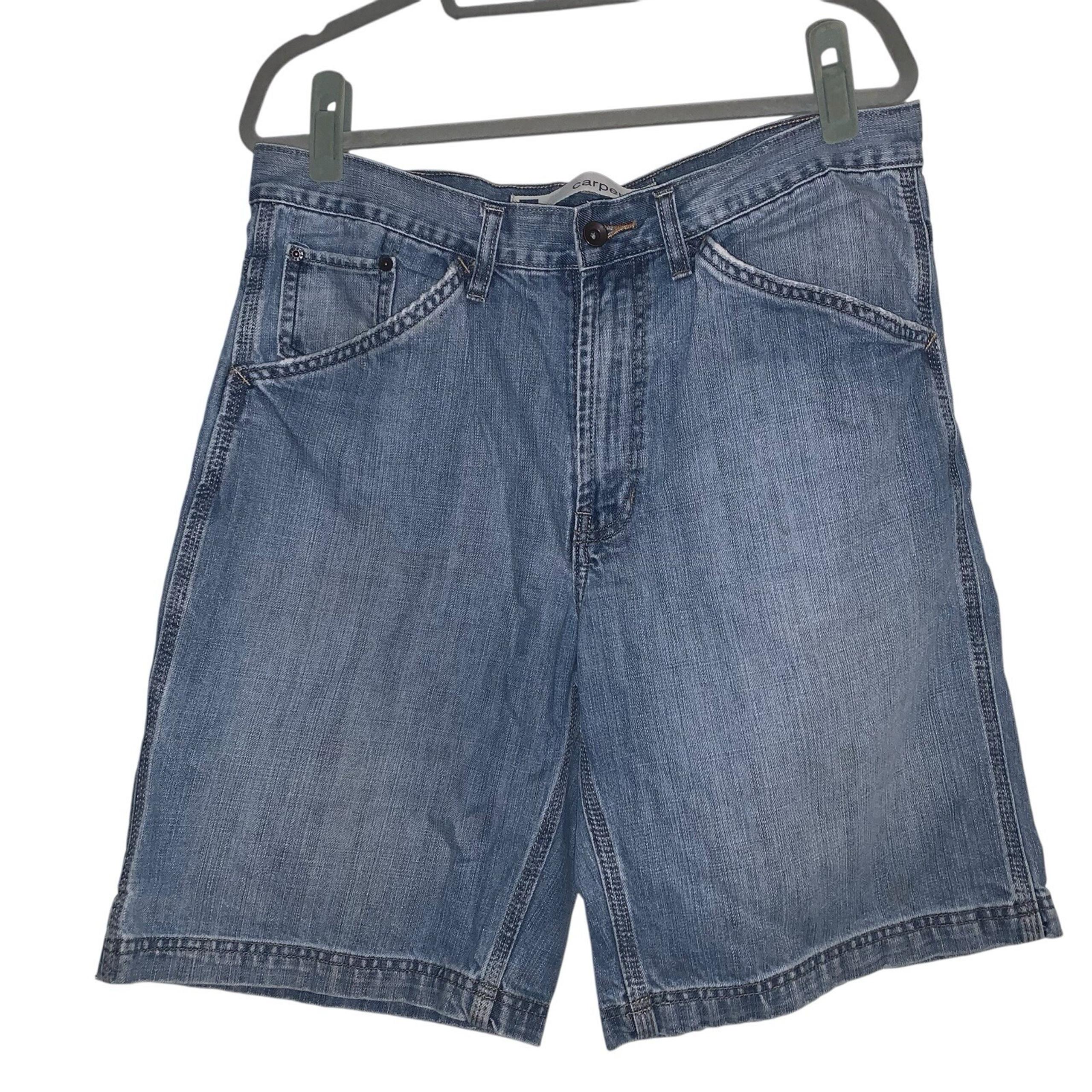 VINTAGE Gap Shorts Mens 34 Blue Denim Jean Carpenter Baggy Skater Grunge Y2K EUC