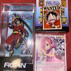 Figpin Luffy,Glitter luffy,&sealed pack of one piece cards