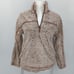 Anthropologie Elodie Peach Brown Sherpa 1/4 Zip Sherpa Jacket Small