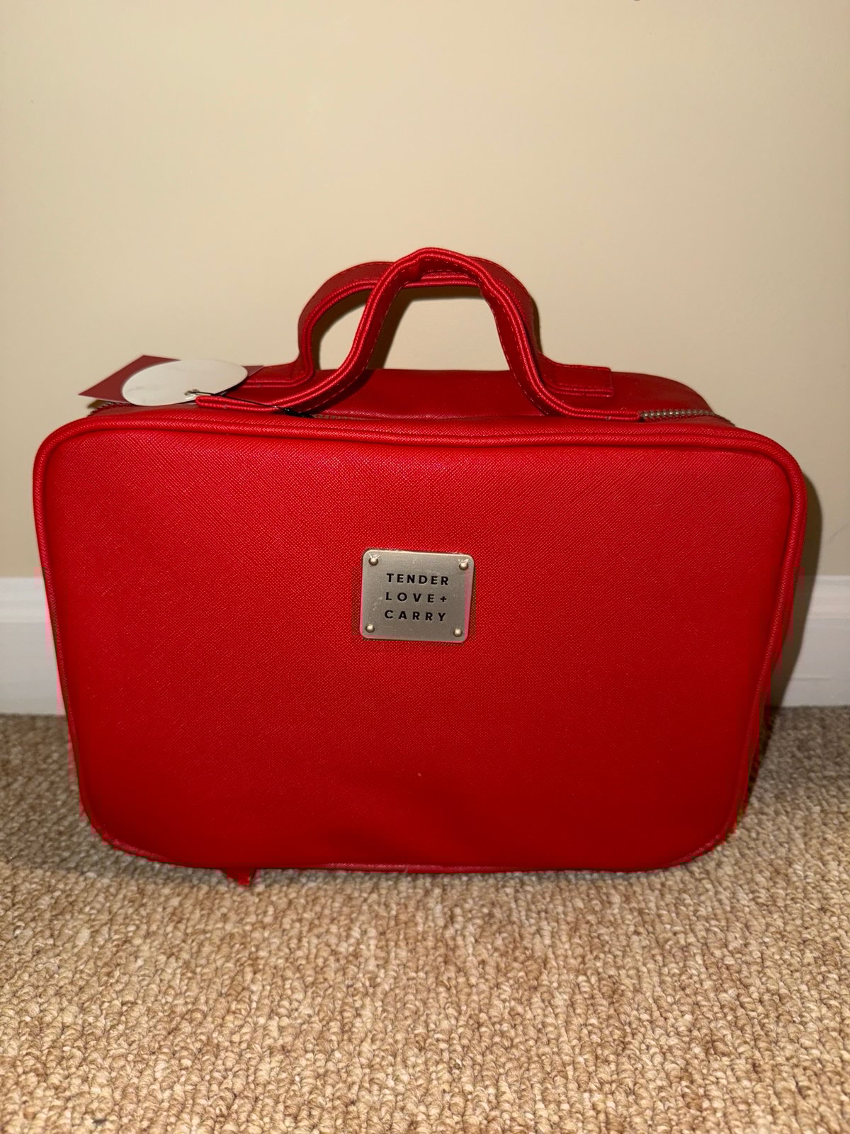 NWT Tender Love + Carry Red Cosmetics Makeup Toiletries Bag