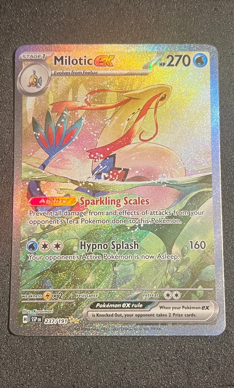 POKÉMON CARD 2024 MILOTIC EX FULL ART SIR 237/191 S&V SURGING SPARKS