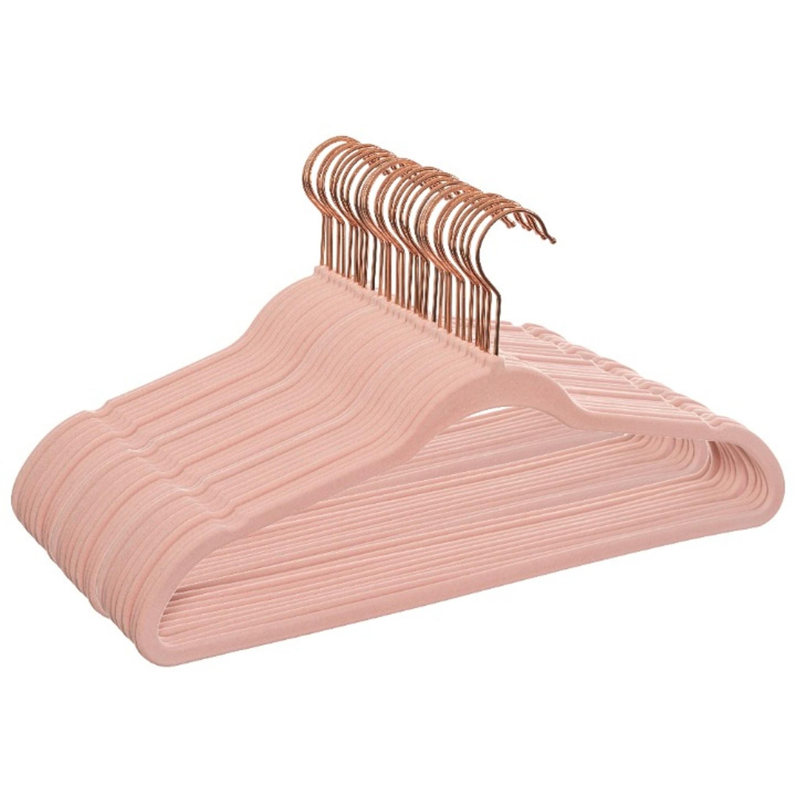 Better Homes & Gardens Velvet Clothing Adult Hangers, 30 Pack, Pink,