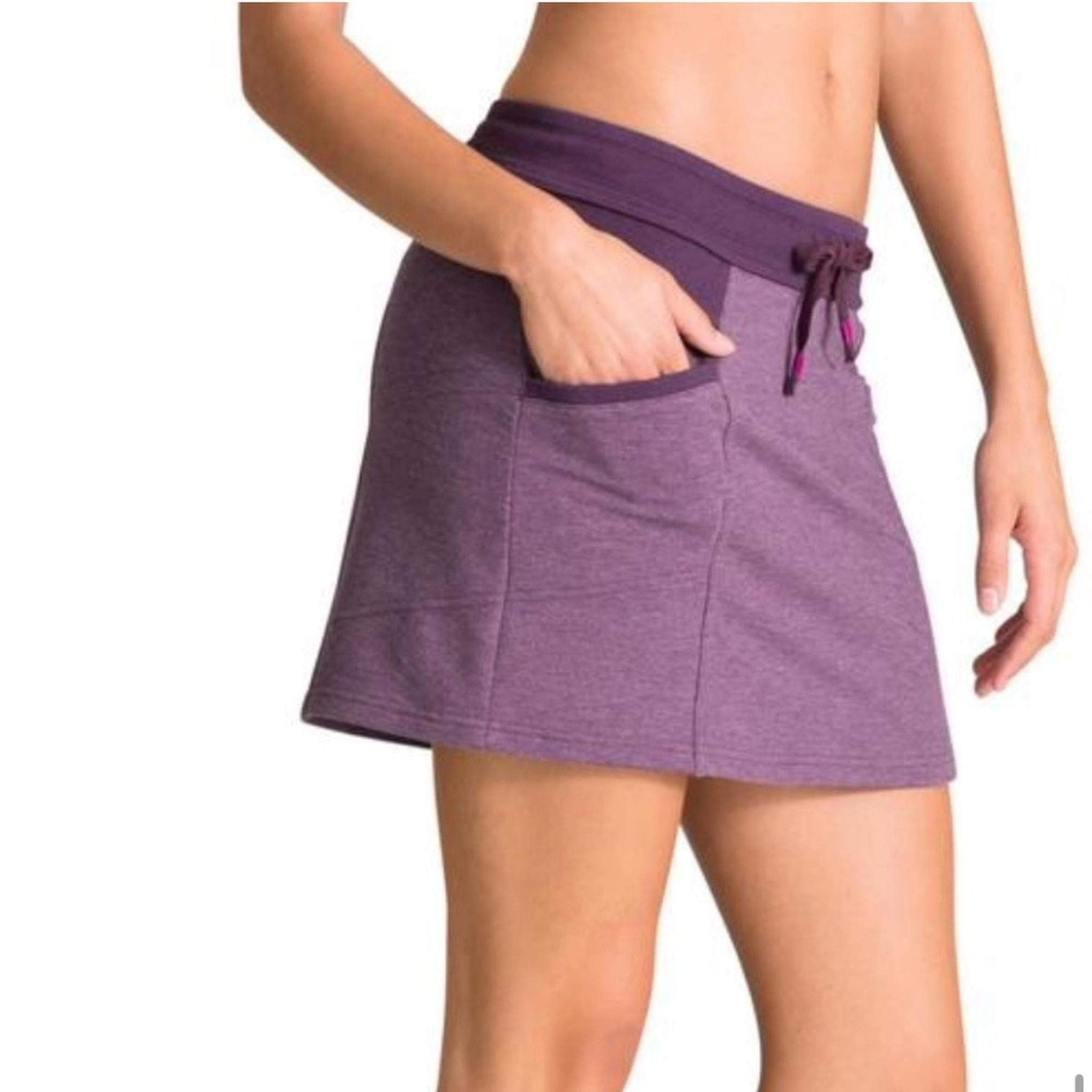 Athleta Bay Beach Skirt Purple Medium Drawstring Waist, Pockets, Casual Athletic