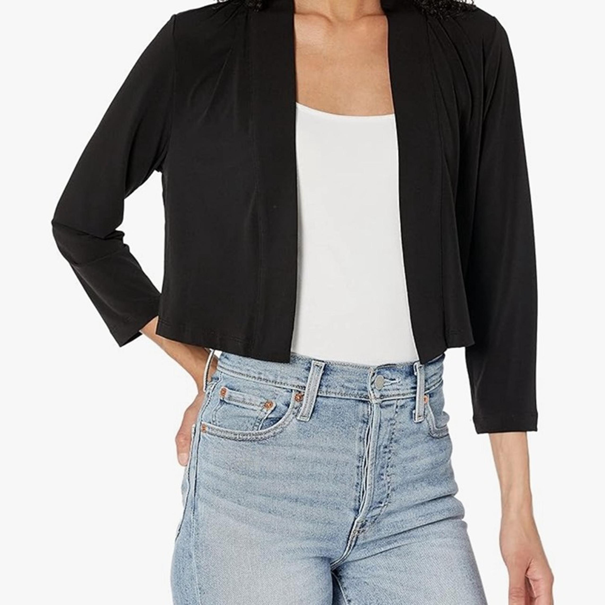 Calvin Klein Women's Jersey Long Sleeve Cardigan Shrug in Black-Size Medium(4-6)