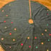 XL 52” Hand Crafted India Blue Jean Tree Skirt Beaded Mirror Embroidered Xmas