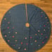 XL 52” Hand Crafted India Blue Jean Tree Skirt Beaded Mirror Embroidered Xmas