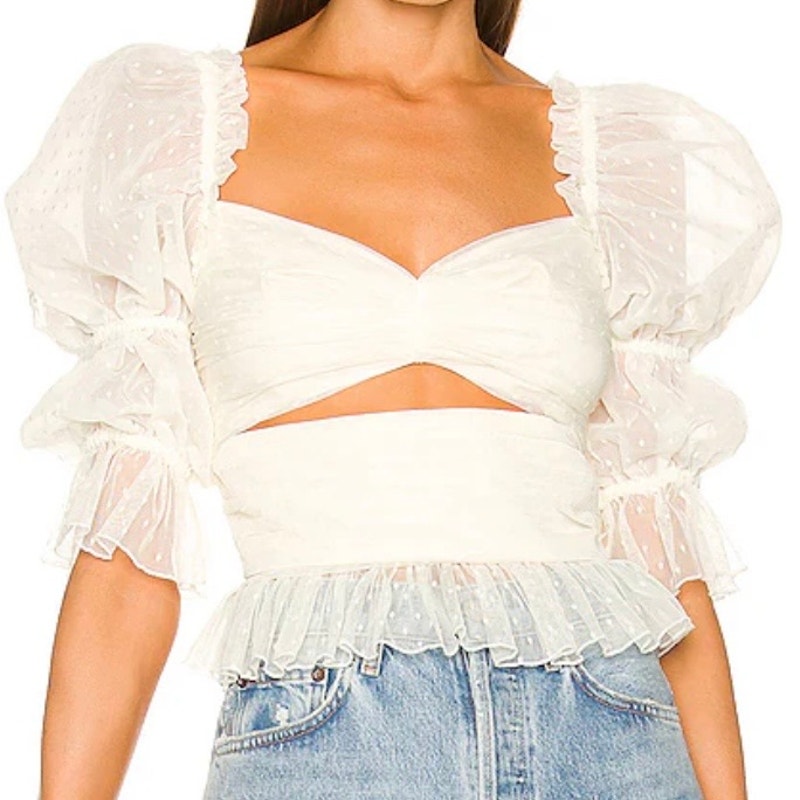 LPA Dolores Top in Ivory size Small