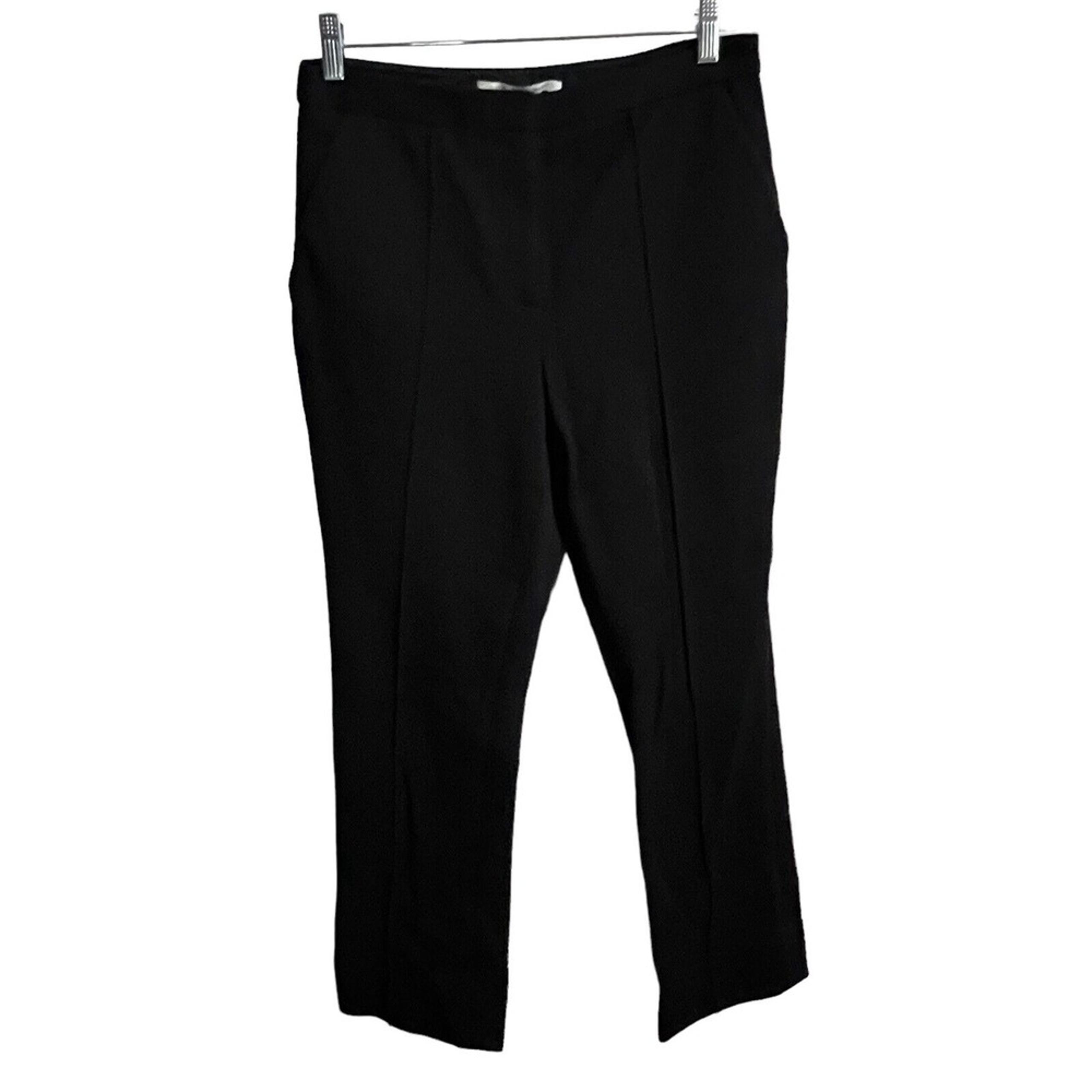 Diane Von Furstenberg pants Women's 10 Black  Pocket 100% Silk Lined  W Belt