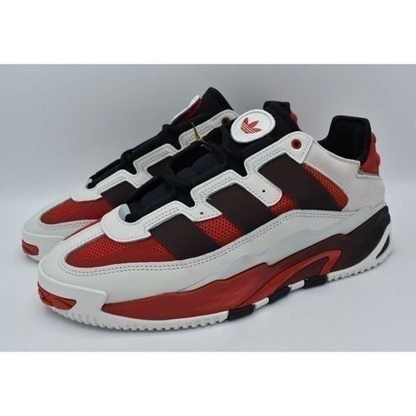 Adidas Originals Men Sz 10 Niteball White Black Red Basketball Grand Court Shoes