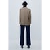 ZARA Double-Breasted Check Blazer, Brown/Black/Beige, Size XS