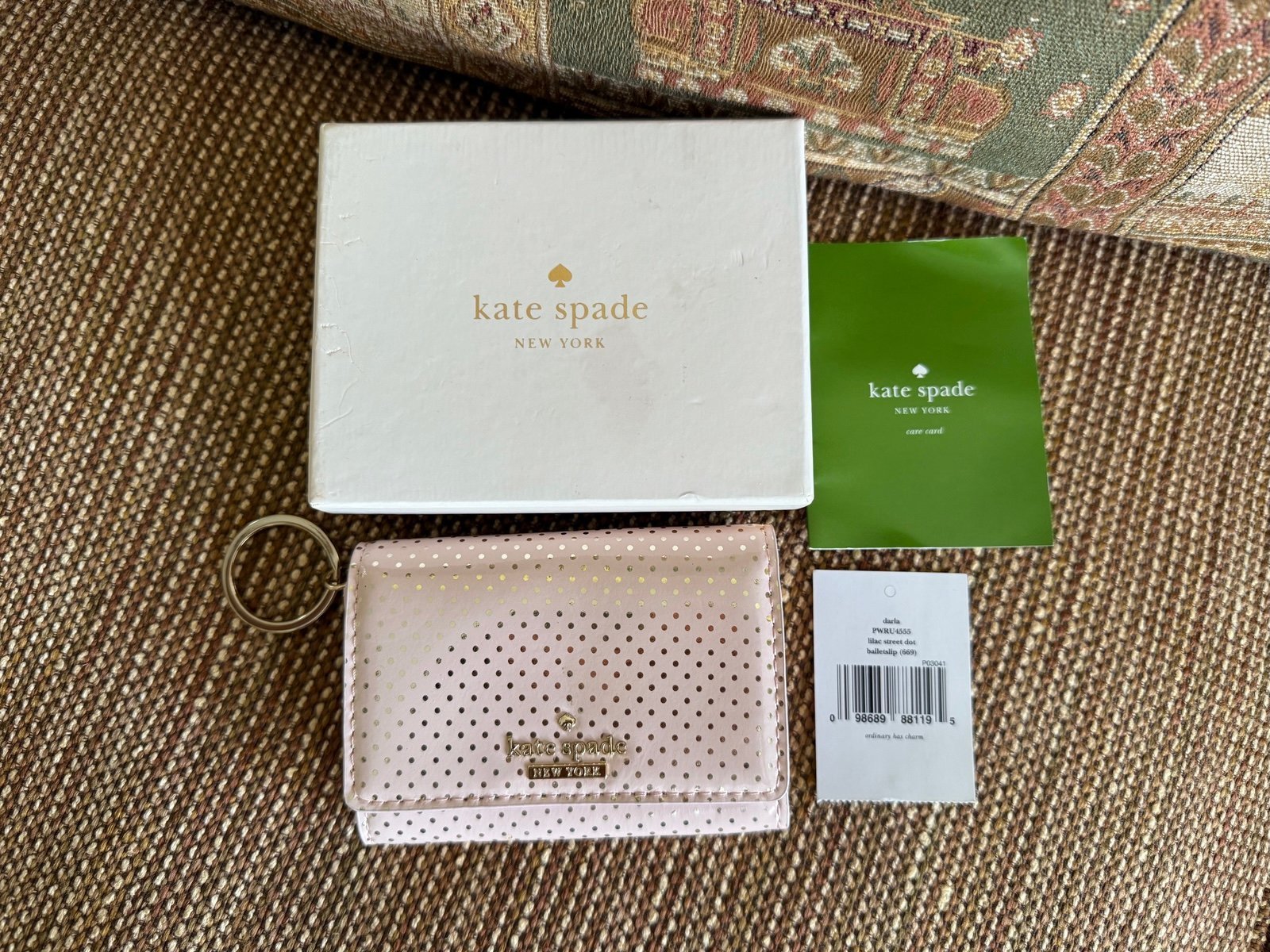 ✅Kate Spade - Lilac Street Dot Darla Flap Ke Ring/Card Wallet!