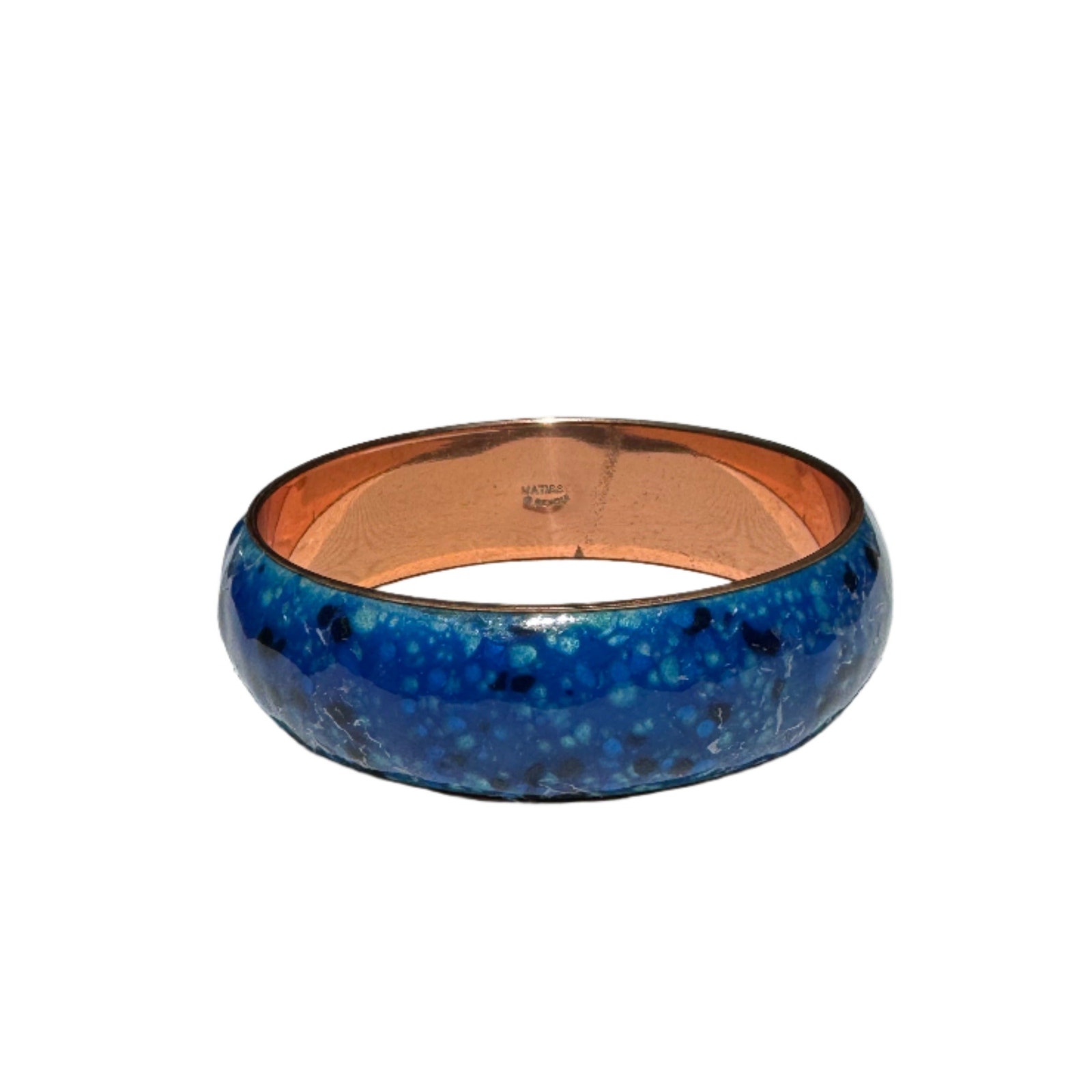 c. 1950s Matisse Renoir Signed Bangle - Copper & Enamel Vintage