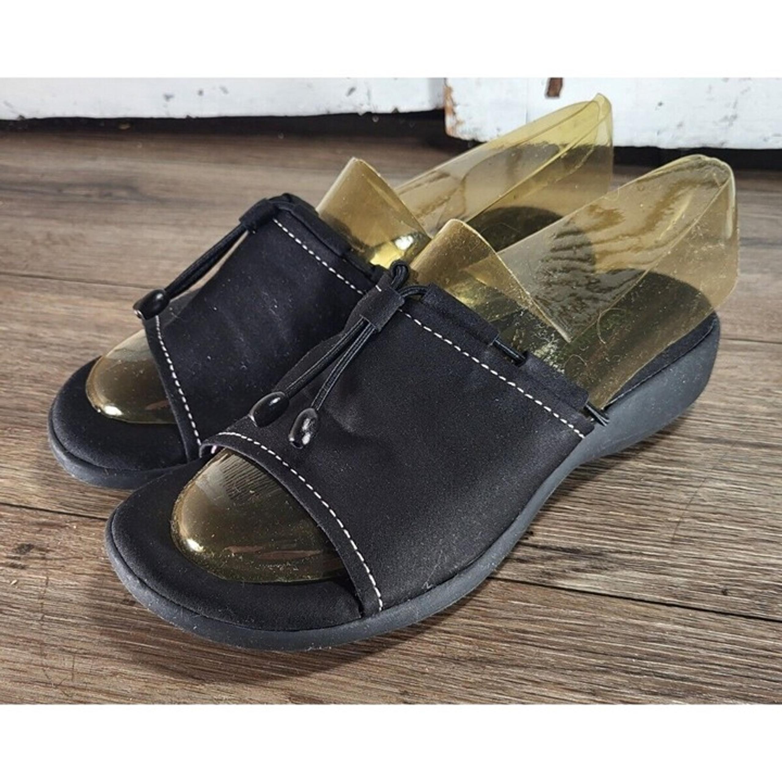 Grasshoppers by Keds Black Comfort Memory Foam Womens Sandal Shoes Slides Size 6