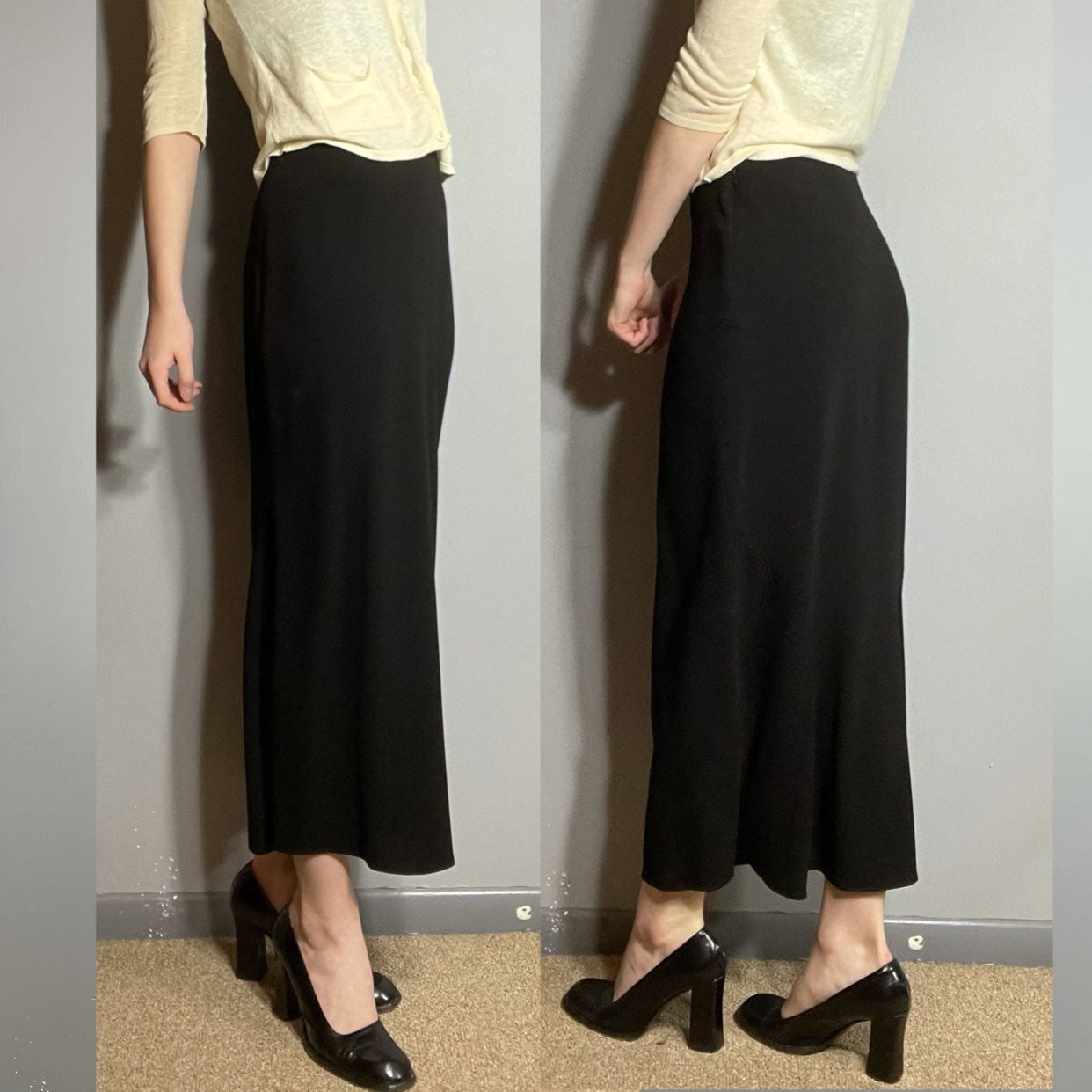 Tahari Long Black Maxi Skirt