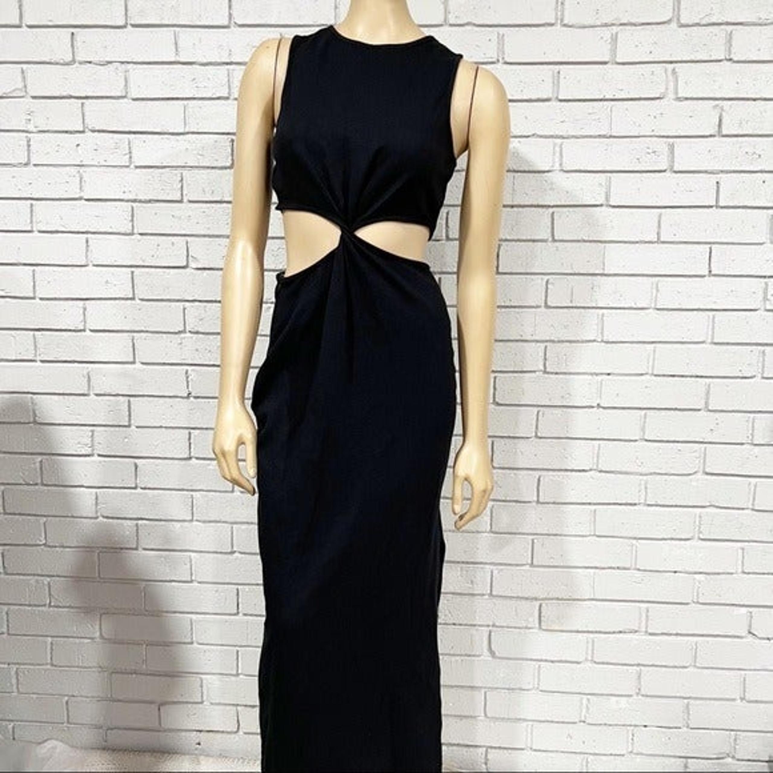 Sundry Women’s Black Cutout Midi Dress - Size Medium