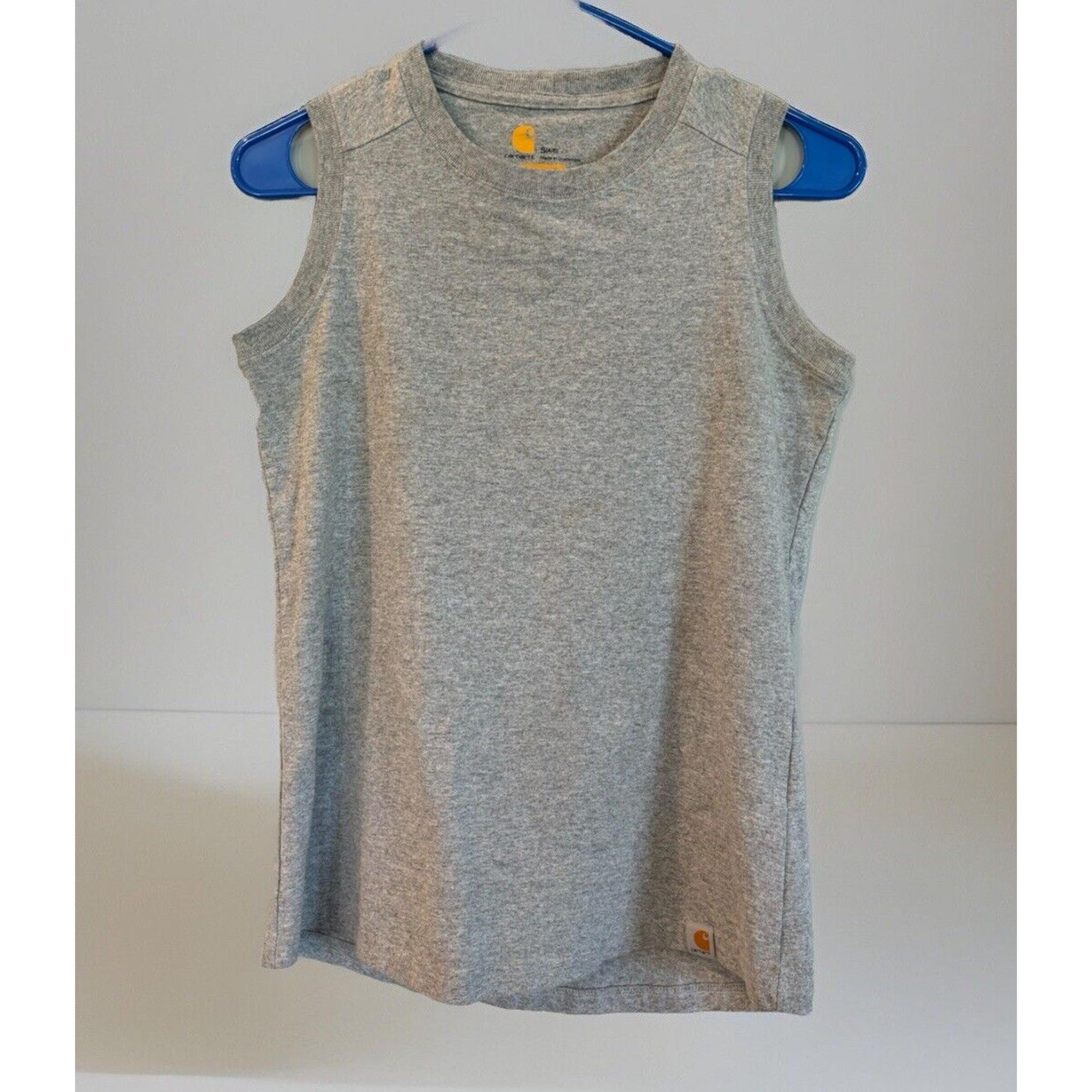 Carhartt Womens Gray Tank Top Size S Sleeveless Logo