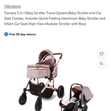 Trenana 5 in 1 stroller and car seat combo
