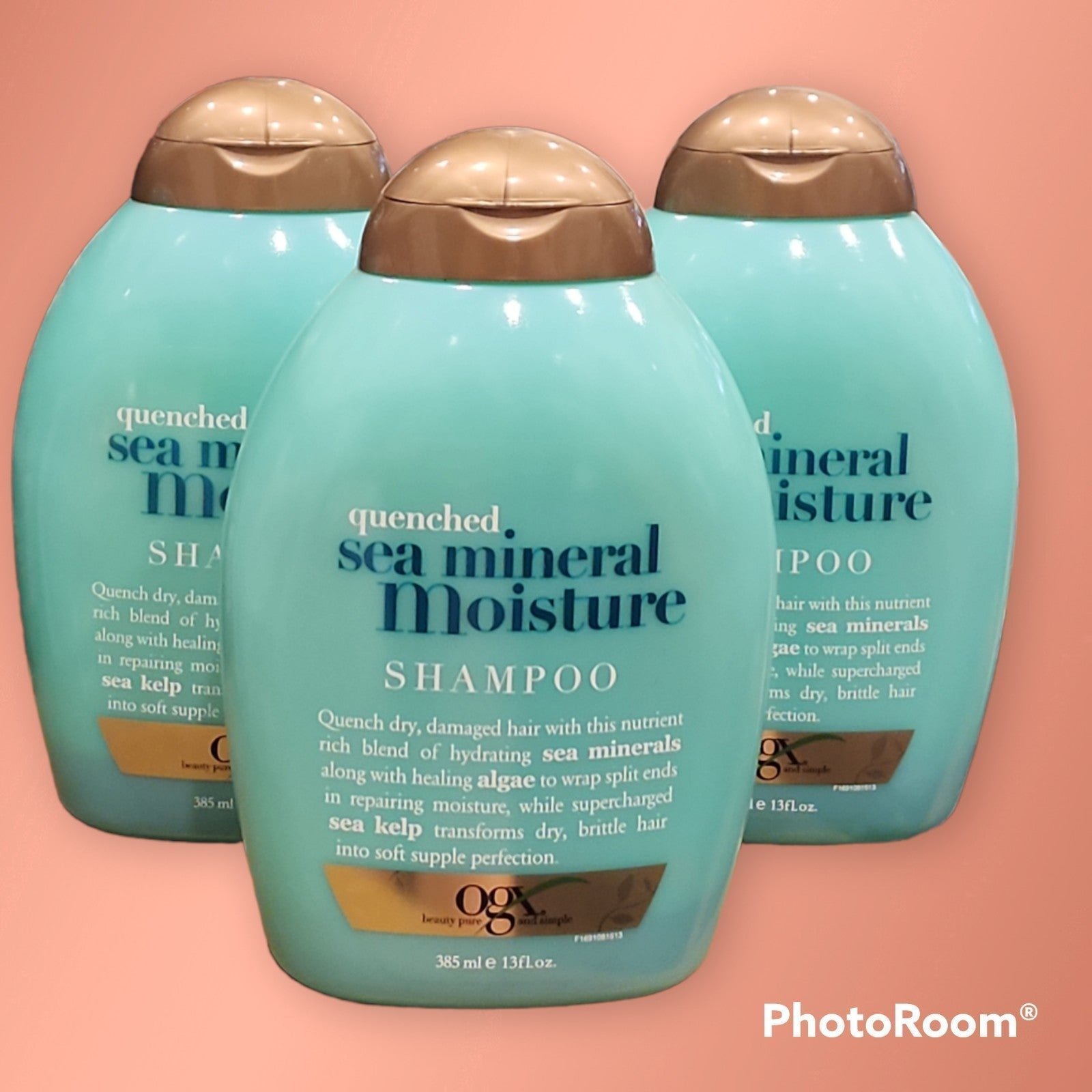 3 OGX QUENCHING PLUS SEA MINERAL MOISTURE SHAMPOO 13oz Ea. DISCONTINUED VHTF NEW