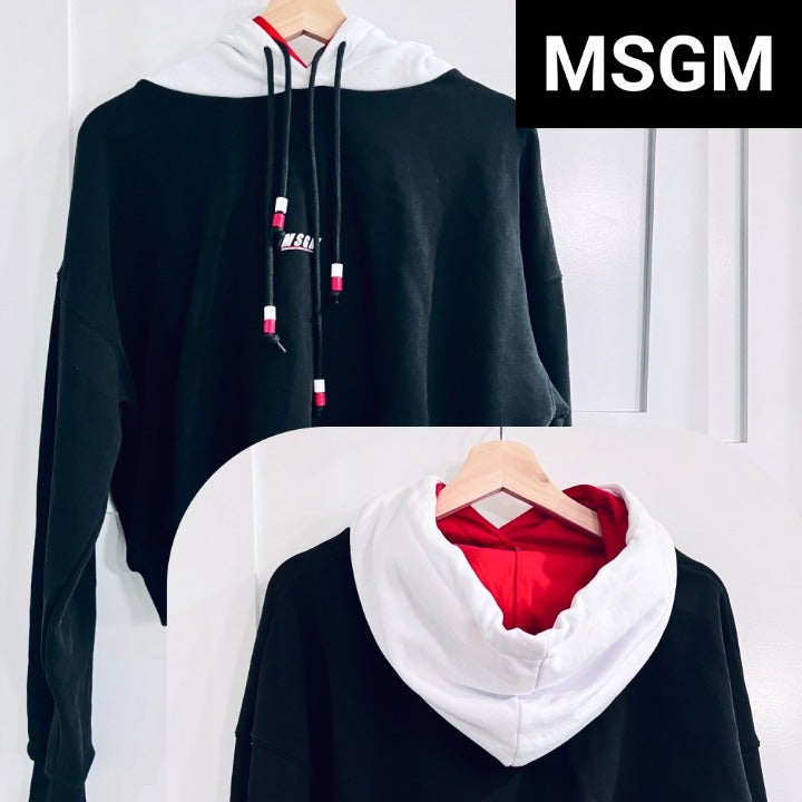 MSGM Cotton Logo Hoodie in Black