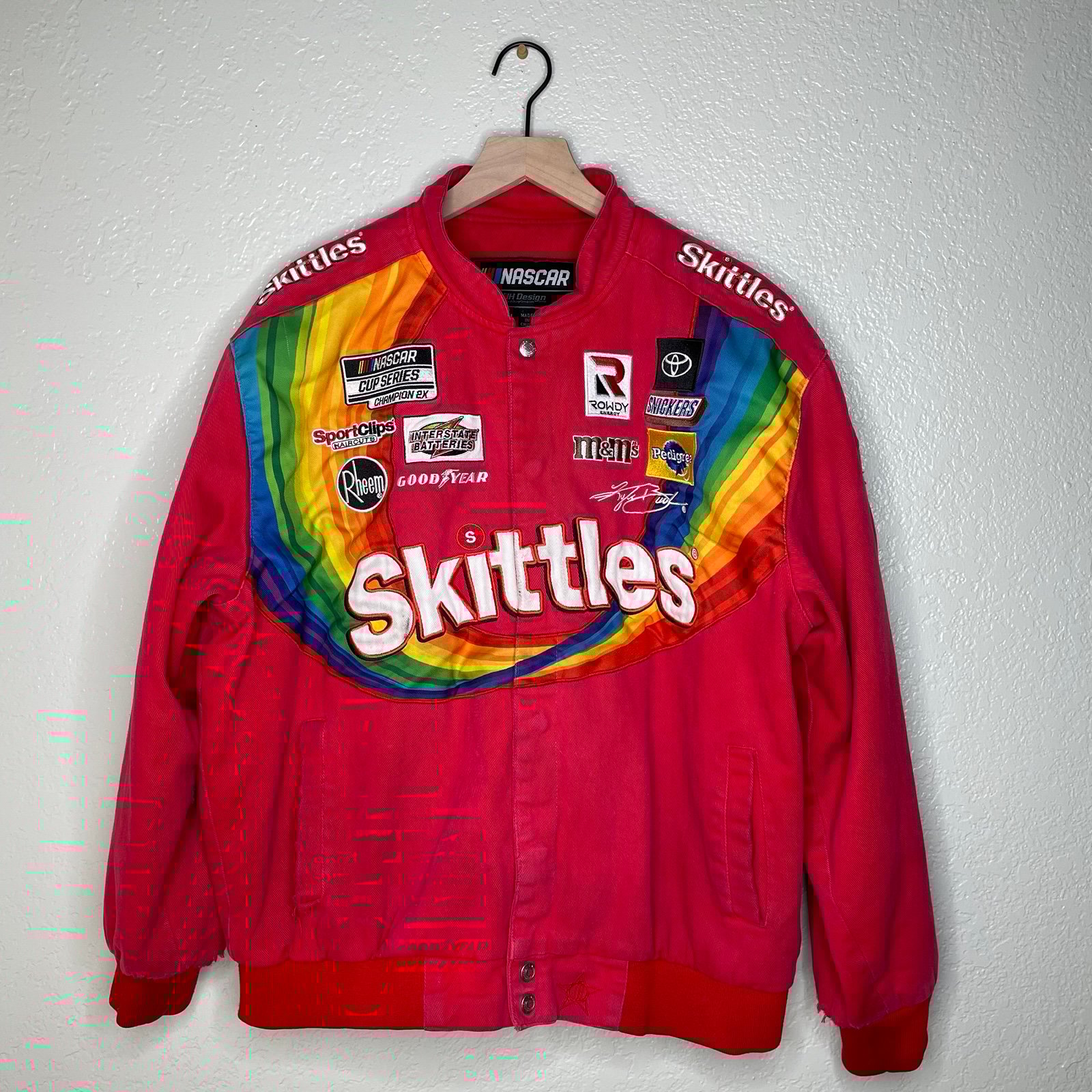 Authentic JH Design Kyle Busch Skittles Full-Snap Twill Uniform NASCAR Jacket