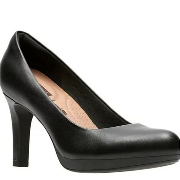New Clark's Collection AMBYR Joy black leather high heel business size 8 NWT