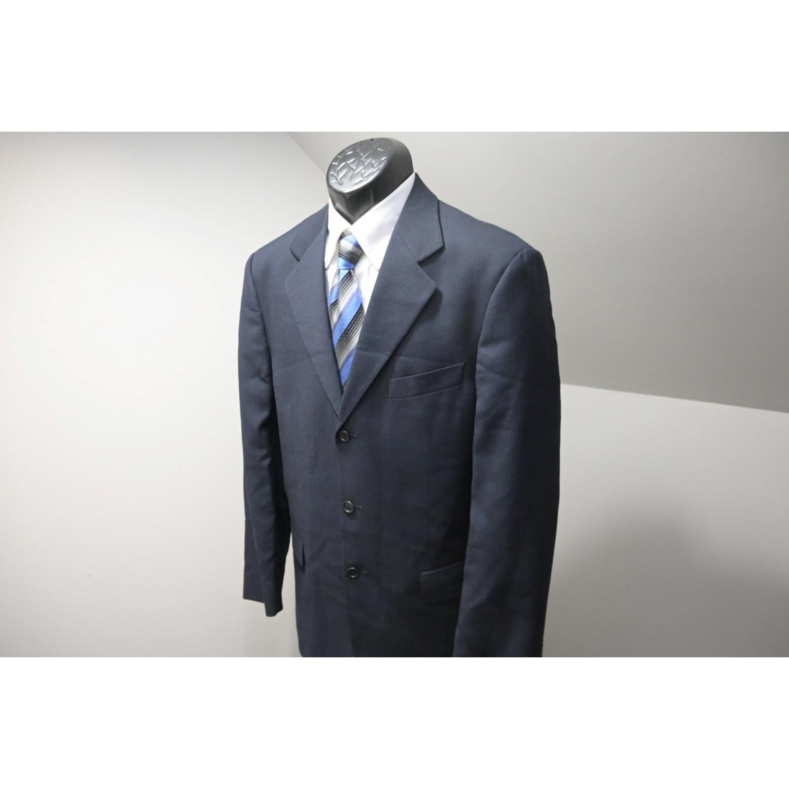Vito Rufolo Lanificio Itailian Wool Dark Blue 2 Piece Suit Mens Sz 34 x 32 42 R