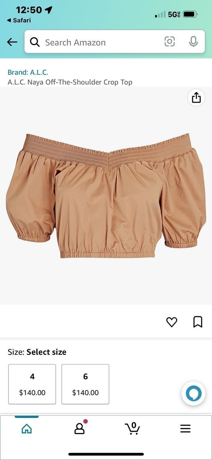 A.L.C. Naya Off-The-Shoulder Crop Top