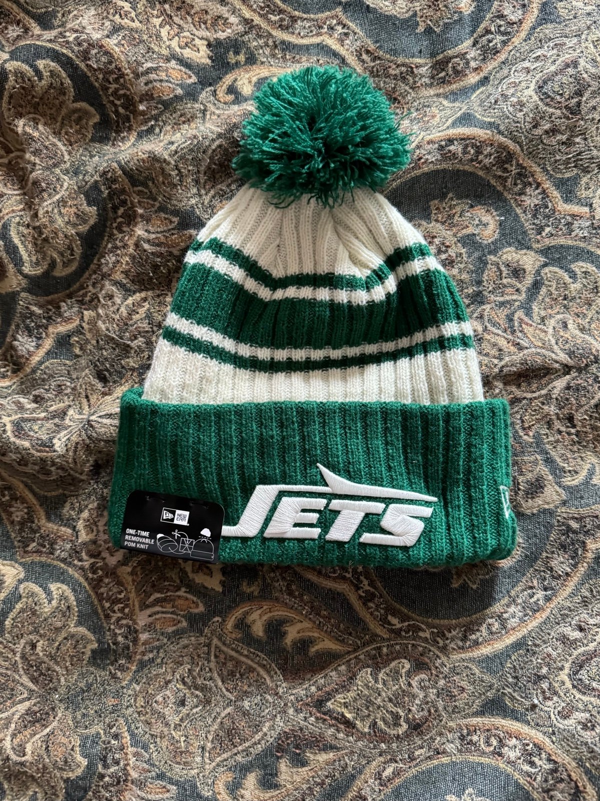 New New Era New York Jets Pom Pom Beanie