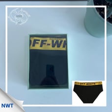 Off-White™ Men's Underwear Briefs - Black with Yellow Industrial Belt Waistband