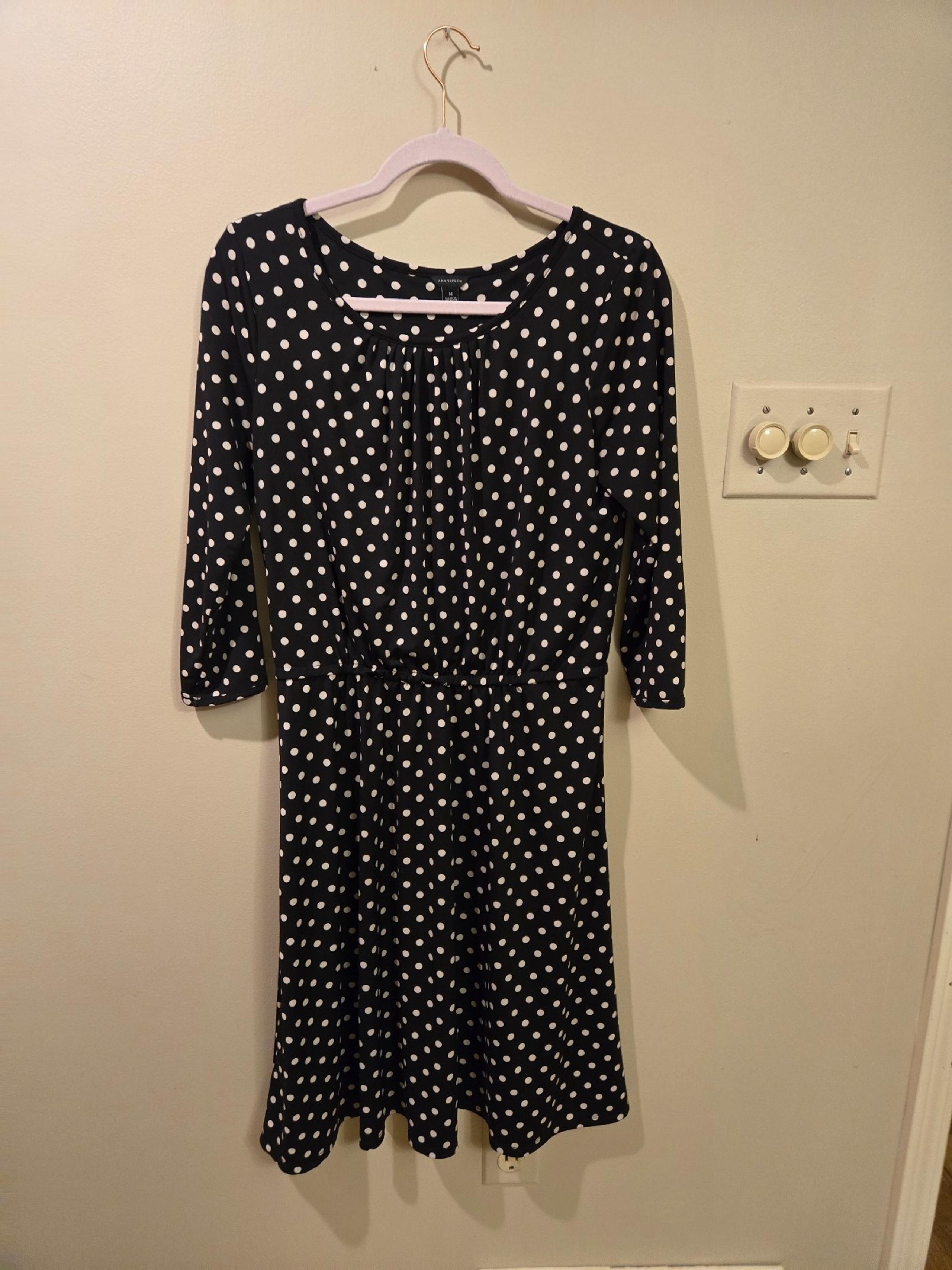 black and white polka dot dress
