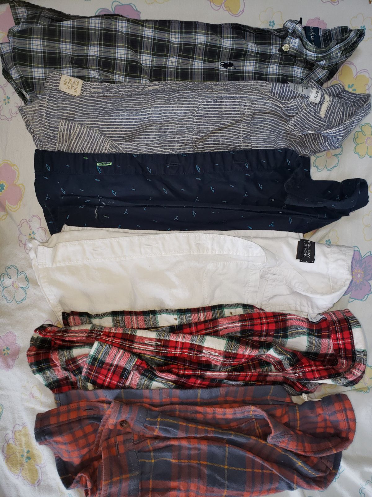 2T boys button up flannel long-sleeve shirts