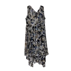 Simply Vera Women's Dress, Size XL, White & Blue Floral