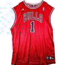 Adidas NBA Chicago Bulls #1 Basketball Jersey Red Classic Retro Sports 4XL