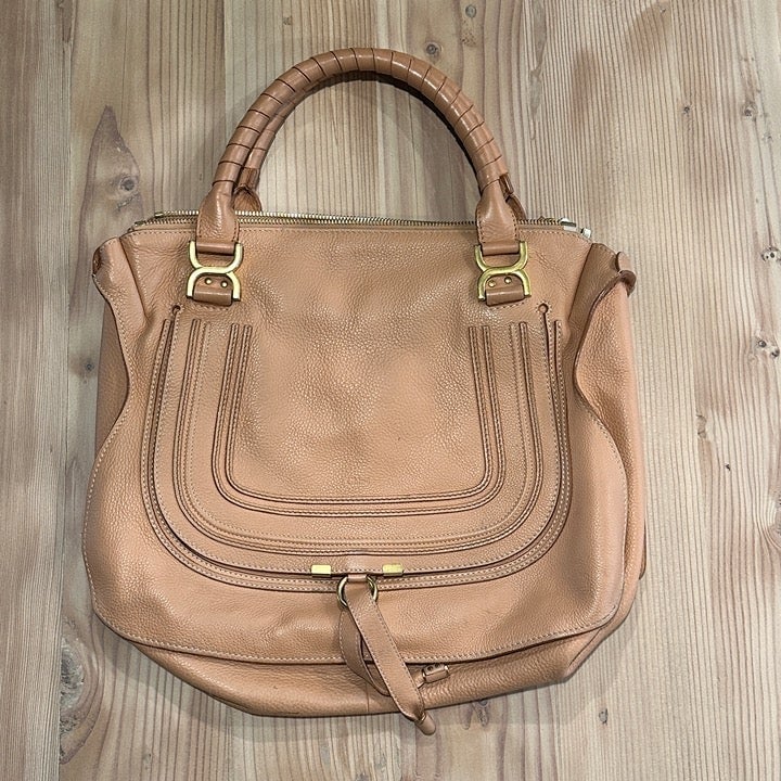 Chloe Light Tan Leather Marcie Bag