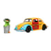Sesame Street Oscar The Grouch Figure & 1959 Volkswagen Beetle Diecast Car Set